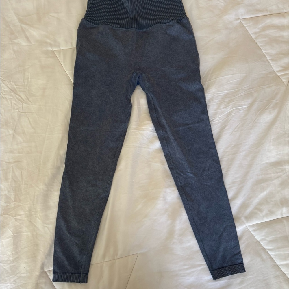 POPFLEX Blue Ribbed Crop Top - Picture 7 of 9